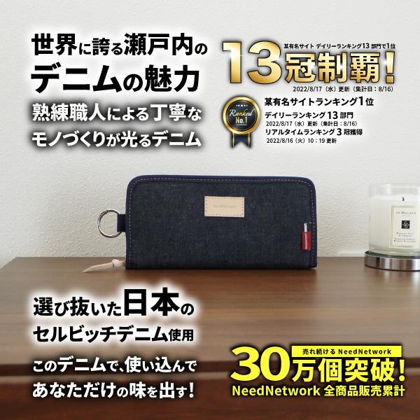 長財布 日本が誇るデニム 財布 メンズ レディース 薄型財布 札入れ ラウンドファスナー 小銭入れ 大容量 ながさいふ アウトドア | NeedNetwork | 01