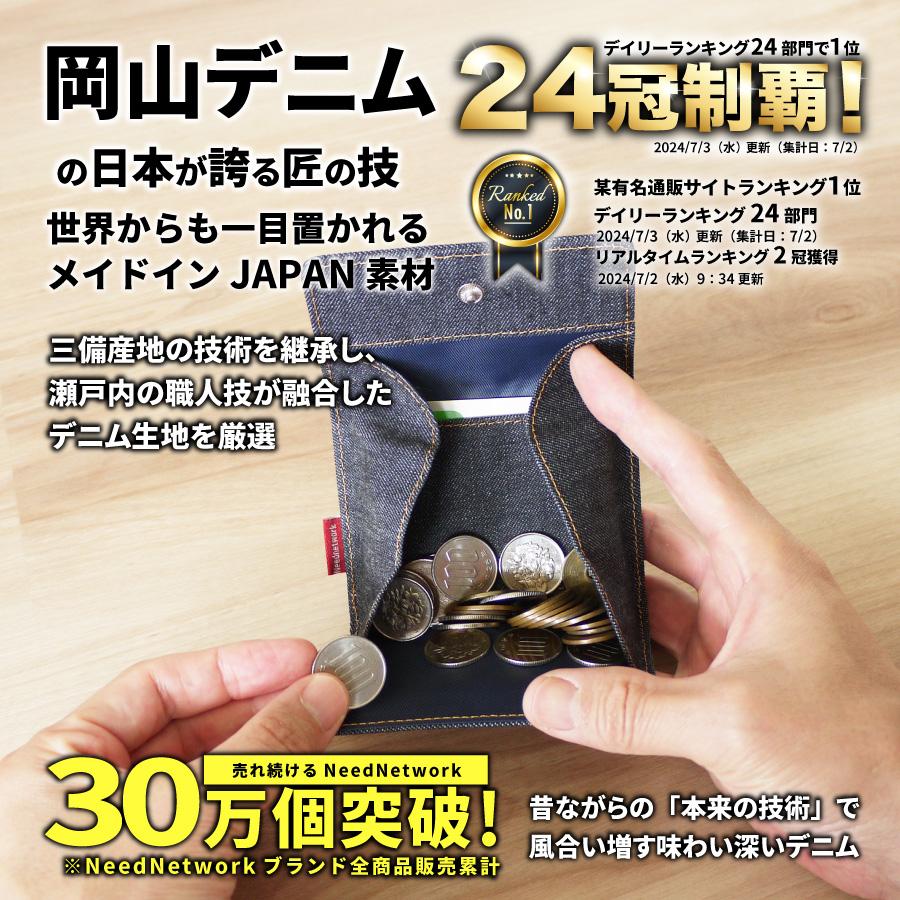 NeedNetwork コインケース 岡山デニム 小銭入れ ボックス型