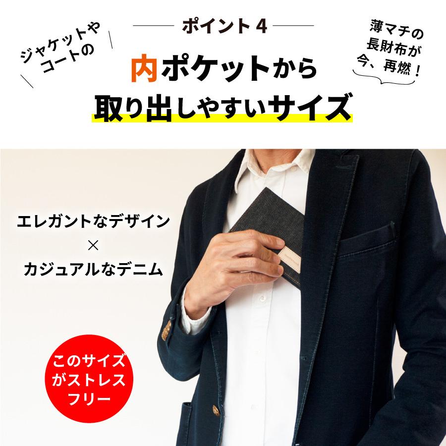 長財布 岡山デニム かぶせ長財布 薄い 薄型財布 小銭入れ 財布 ながさいふ レディース  二つ折り 大容量 なが財布 薄型 薄型長財布 ロングウォレット | NeedNetwork | 05