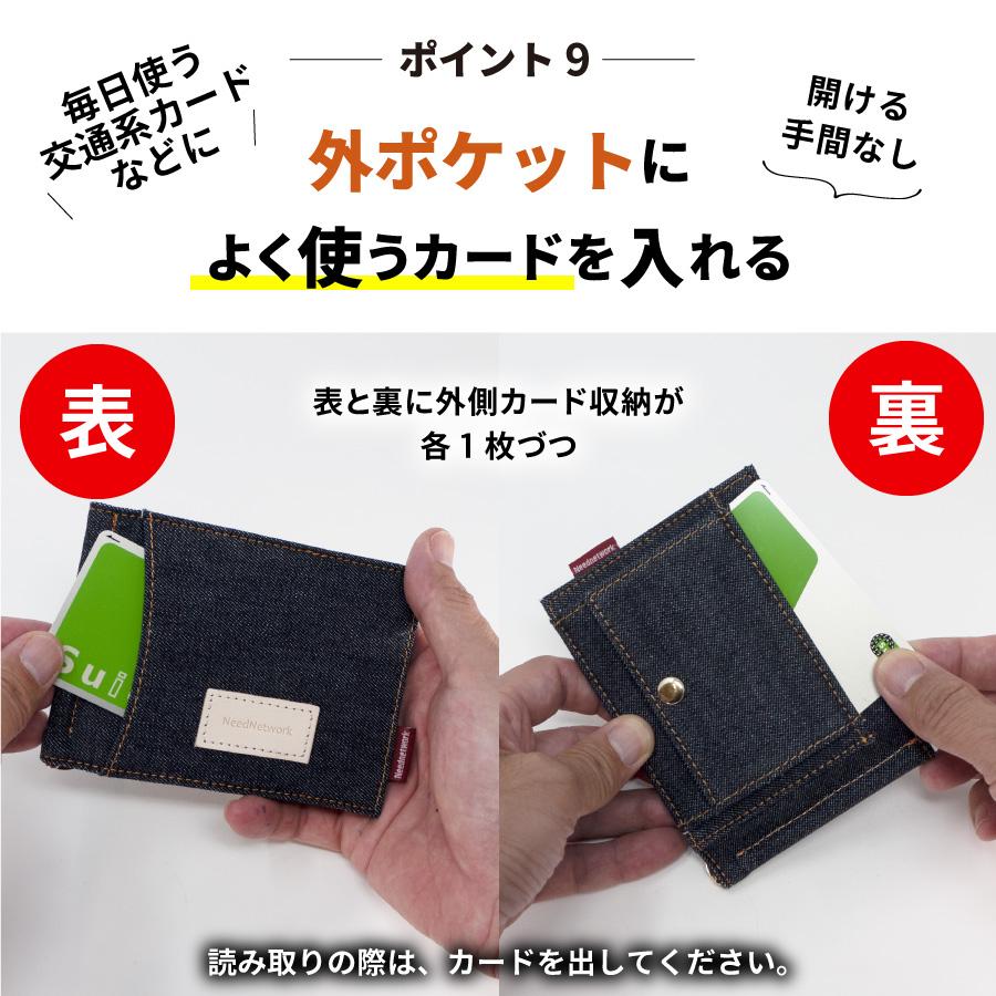 マネークリップ 岡山デニム 小銭入れ付き 財布 カード メンズ 薄型 二つ折り お札クリップ ボックス型小銭入れ 薄型財布 札入れ 二つ折り財布 札ばさみ | NeedNetwork | 12