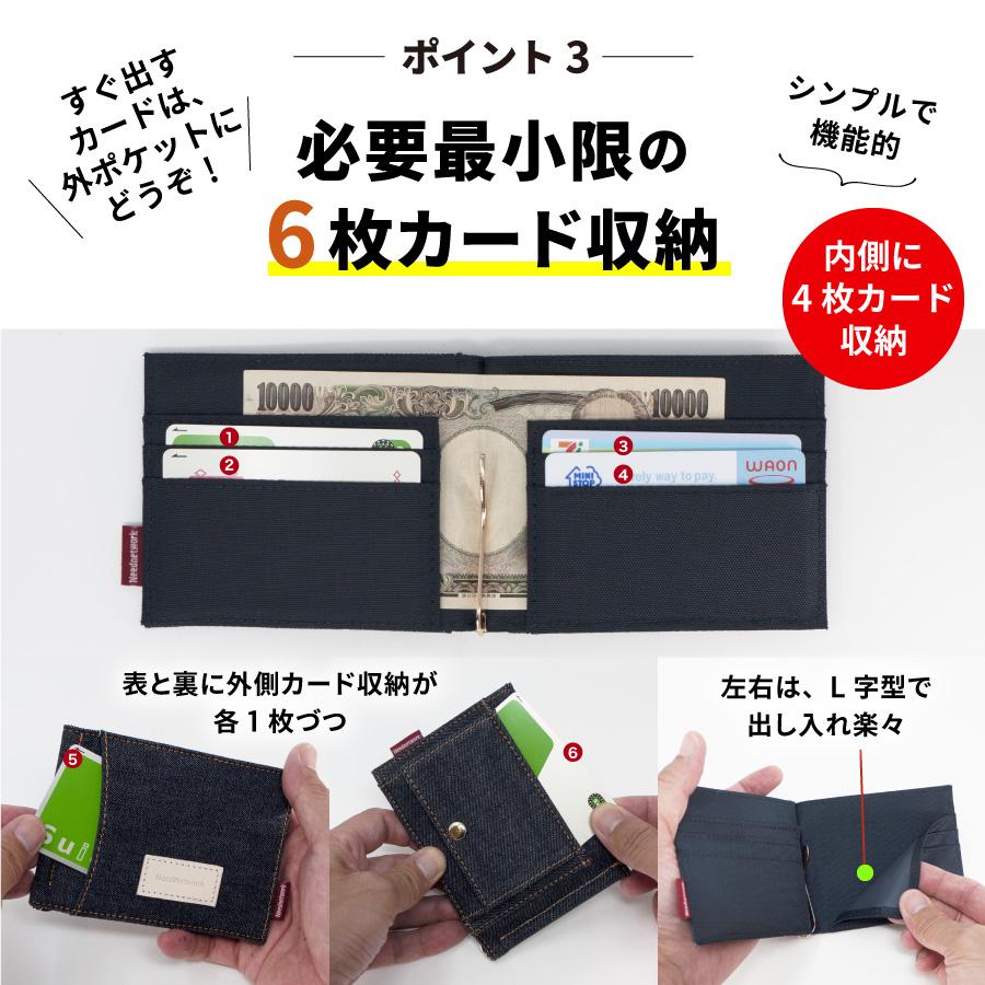 マネークリップ 岡山デニム 小銭入れ付き 財布 カード メンズ 薄型 二つ折り お札クリップ ボックス型小銭入れ 薄型財布 札入れ 二つ折り財布 札ばさみ | NeedNetwork | 04