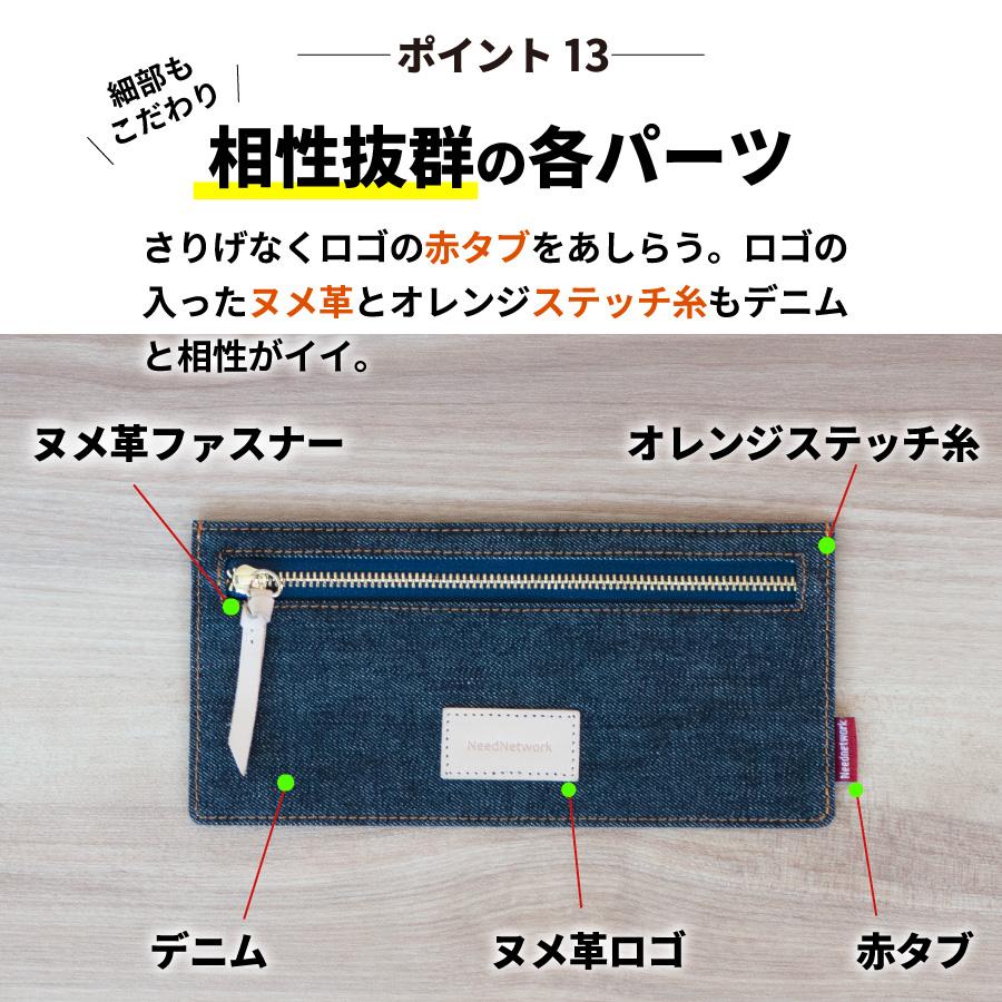 NeedNetwork 薄型財布 岡山デニム 薄い財布 薄型長財布 長財布