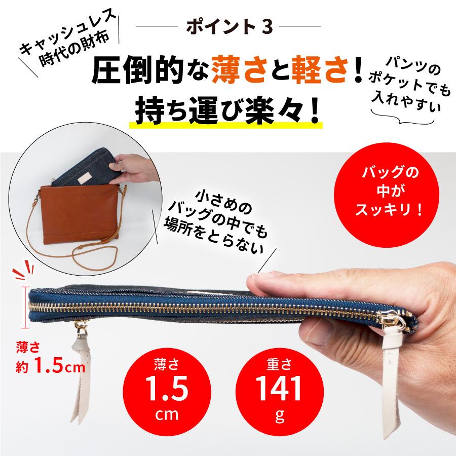 長財布 L字ファスナー 岡山デニム メンズ 財布 薄型 薄い スリム 大容量 レディース RFID スキミング 小銭入れ付き 軽量 軽い おしゃれ｜need-net-work｜05