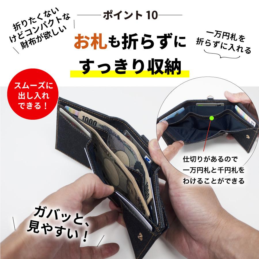 ミニ財布 岡山デニム 三つ折り 財布 レディース メンズ 小さい財布 小銭入れ ミニウォレット 折りたたみ財布 コンパクト ミニマリスト コインケース | NeedNetwork | 13