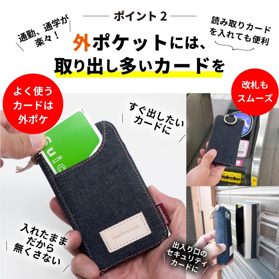 キーケース 岡山デニム スマートキーケース スマートキー メンズ レディース キーリング キーホルダー コンパクト 薄型 キーカバー カード 多機能 おしゃれ｜need-net-work｜04