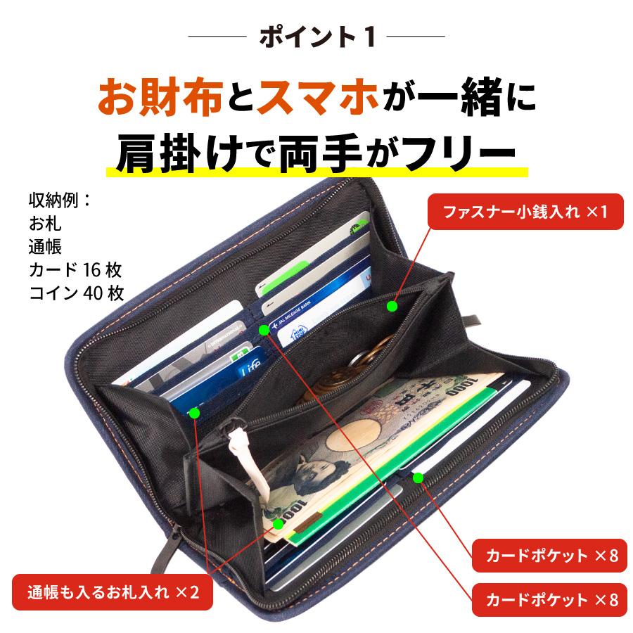 お財布ショルダー 岡山デニム お財布ポシェット スマホポーチ スマホショルダー スマホポシェット サコッシュ ボディバッグ レディース 斜めがけバッグ | NeedNetwork | 02