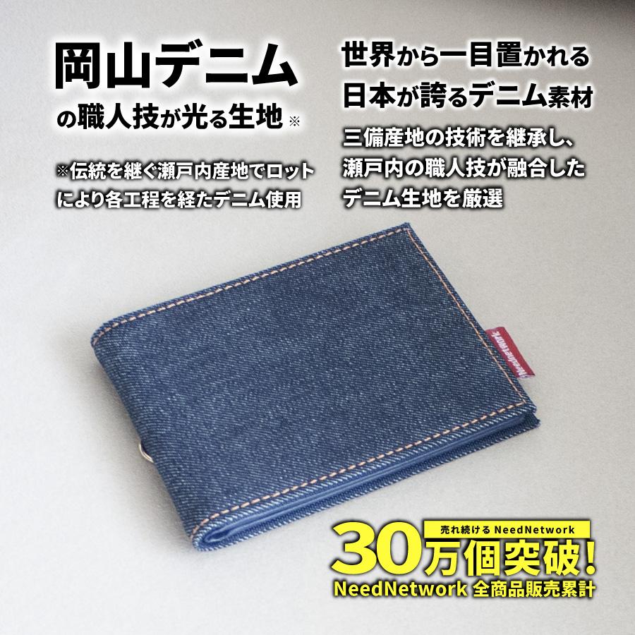NeedNetwork パスケース 岡山デニム メンズ 定期入れ 免許証入れ