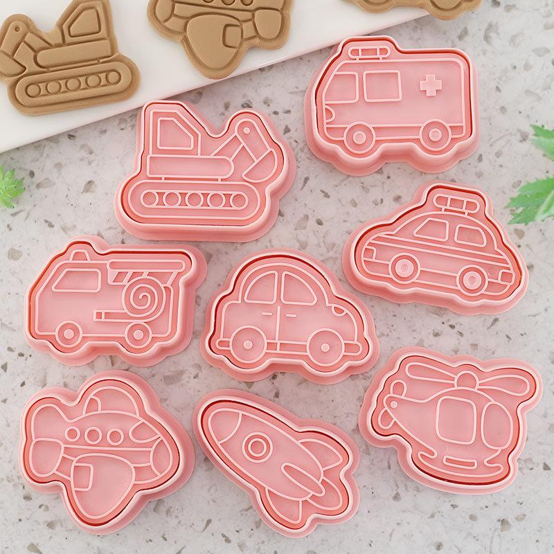 働くくるま　クッキー型　8点セット お菓子作り　アイシングクッキー　飛行機　救急車　消防車 |  | 01
