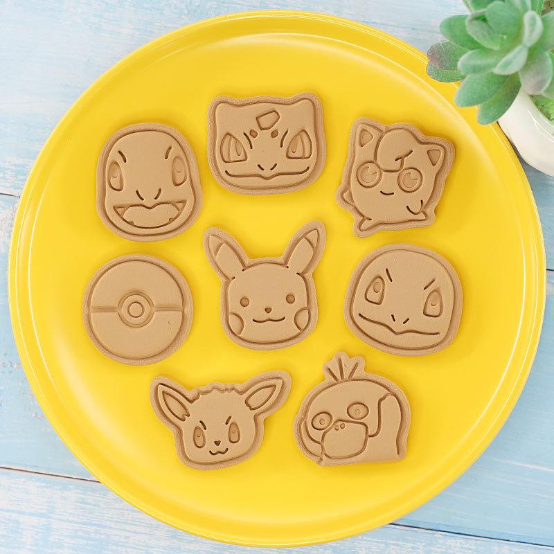 ポケモン　顔　風　クッキー型　8点セット | 