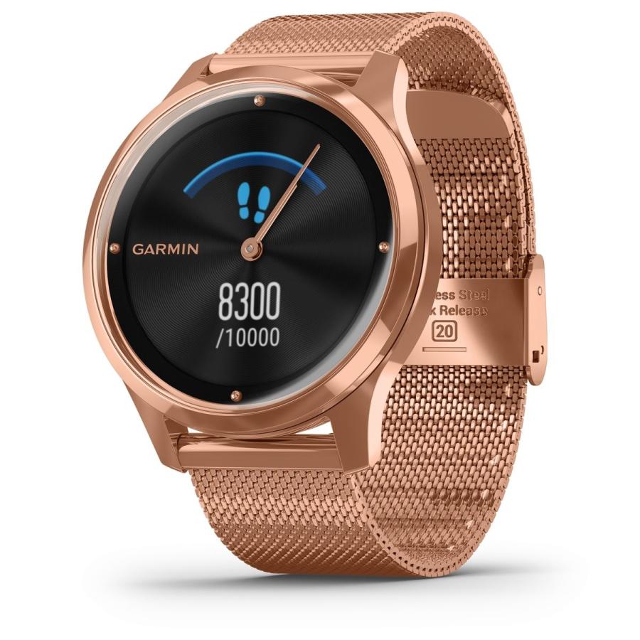 【24回分割手数料無料！】ガーミン GARMIN vivomove Luxe スマートウォッチ 時計 010-02241-74 18K Rose Gold PVD Milanese｜neel-garmin｜08