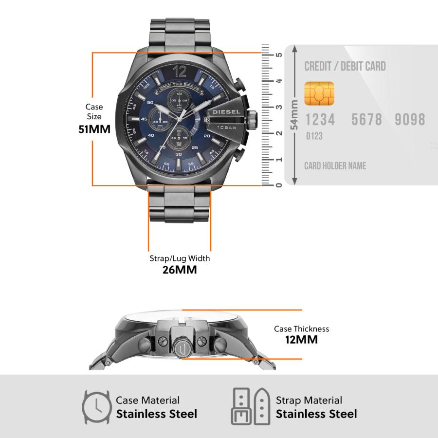 DIESEL ディーゼル 腕時計 メンズ クロノグラフ ステンレス DZ4329