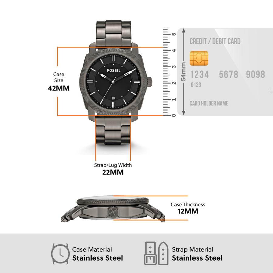 FOSSIL（フォッシル） 腕時計 メンズ MACHINE スモーク ステンレス