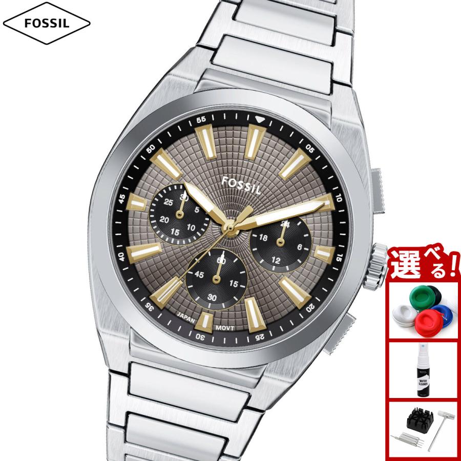 FOSSIL （ノベルティー付き）フォッシル 腕時計 メンズ EVERETT クロノグラフ ステンレススチール FS6128 : neel ...