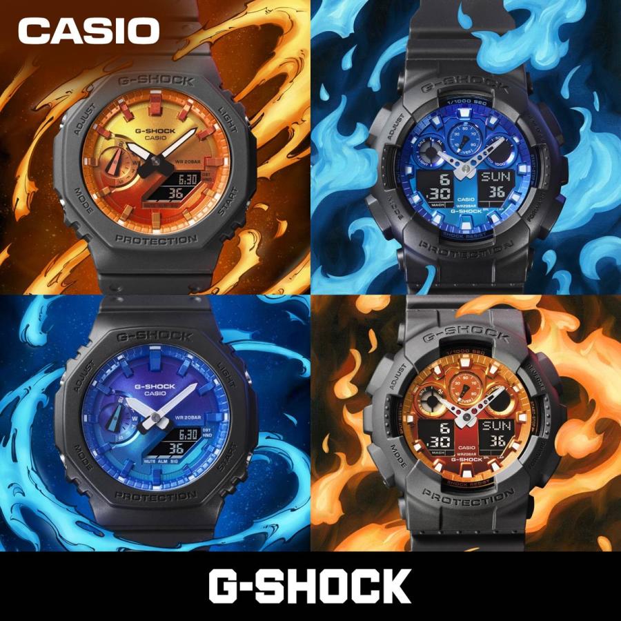 G-SHOCK Gショック アナデジ 腕時計 メンズ GA-100FL-1AJF Flame