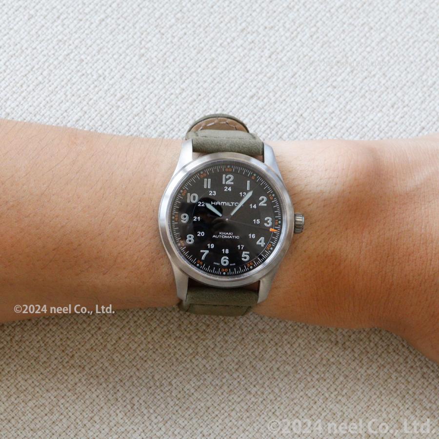 ☆美品☆HAMILTON Khaki Automatic カーキフィールド カーキ フィールド Titanium Auto - ダイヤルカラー:ブラック
