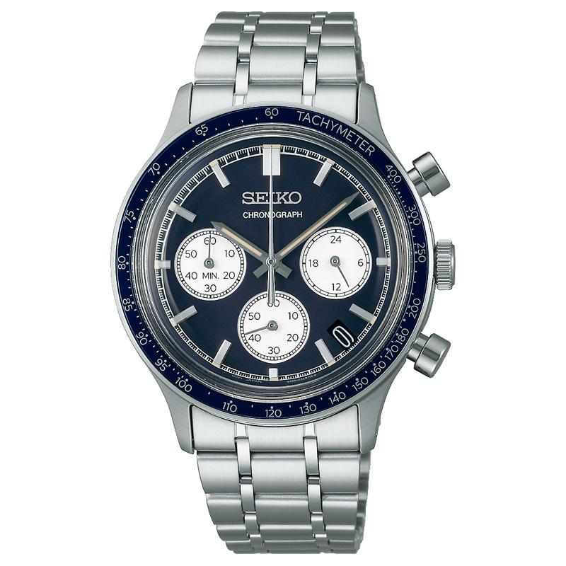 【美品！新品電池】SEIKO クロノグラフ ネイビー セイコー 腕時計 メンズ SEIKO SELECTION セイコー セレクション 腕時計 メンズ クロノグラフ