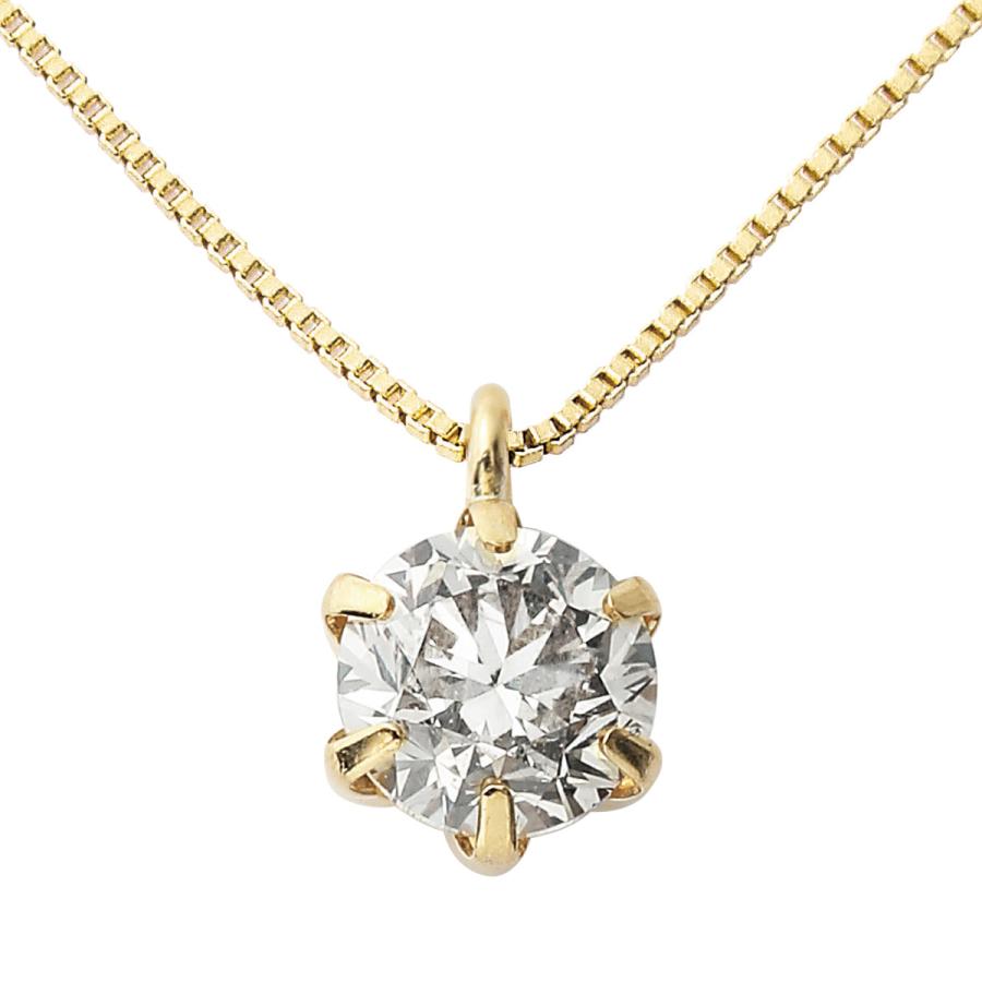 ダイヤモンド ネックレス 0.3カラット 0.3ct イエローゴールド 18金 
