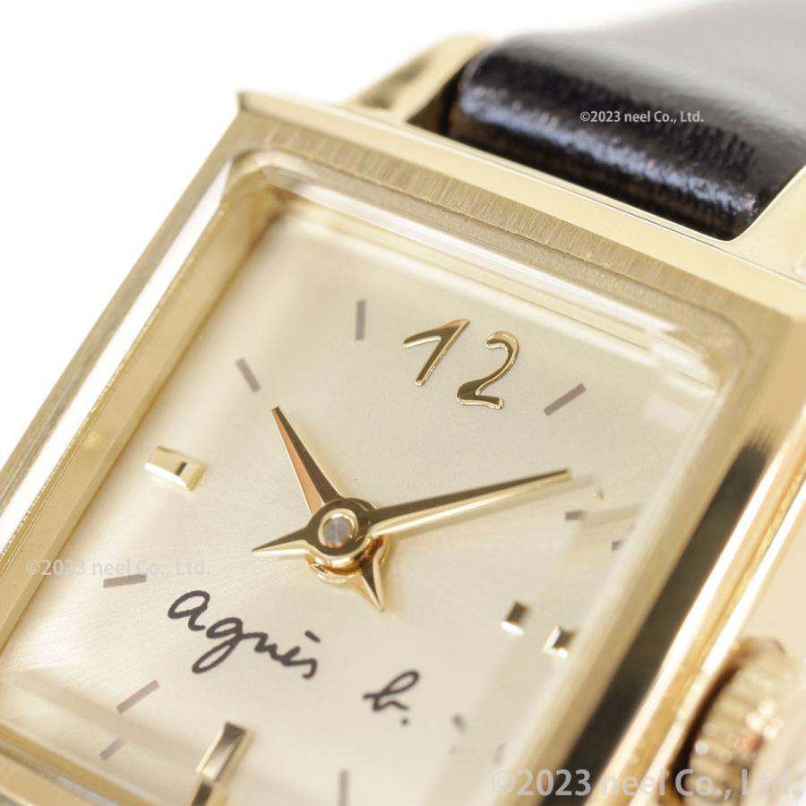 アニエスベー スクエア クオーツ レディース腕時計 シェル文字盤 ゴールド agnes b. - アニエスベー 腕時計 シェル文字盤 スクエア
