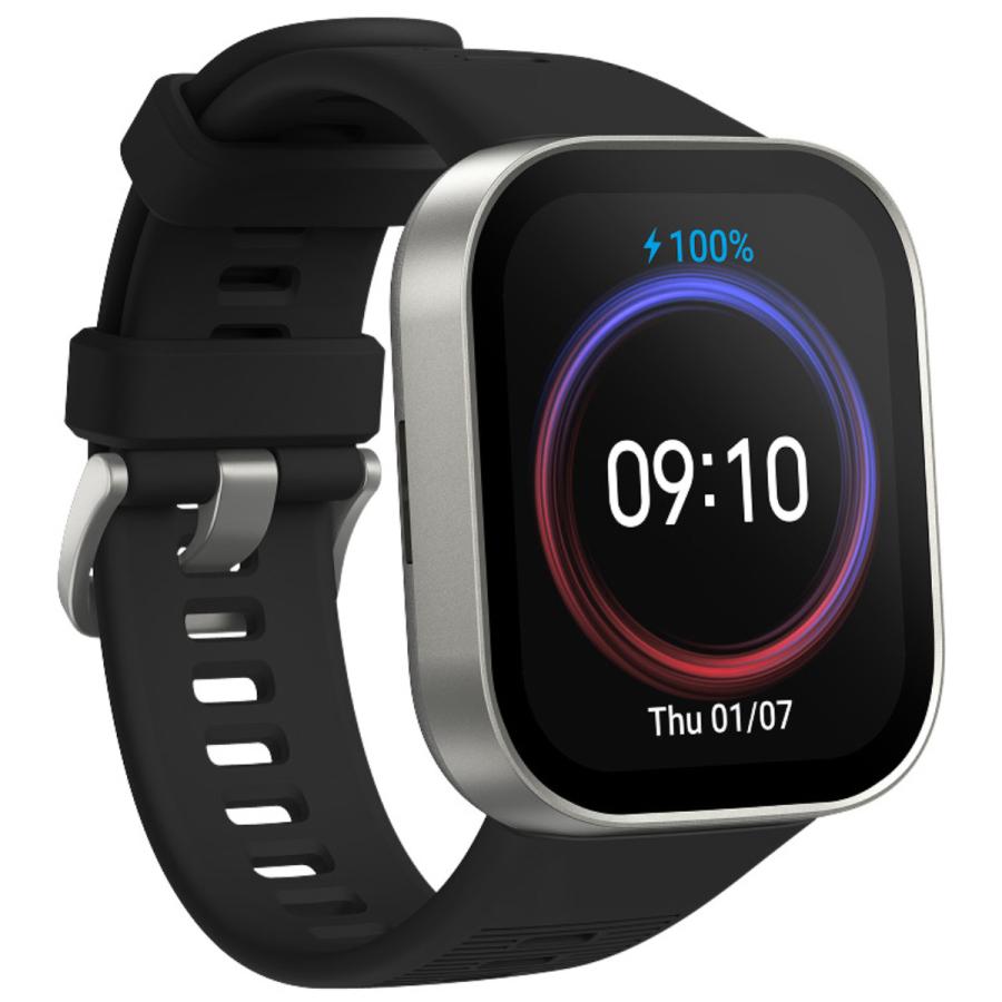 【新品】アマズフィット Amazfit 腕時計 SP170085-C24 ビップ マックス  シルバー Bip Max 充電式クォーツ ブラックxブラック デジタル表示 Amazfit （ノベルティー付き）アマズフィット スマートウォッチ Bip