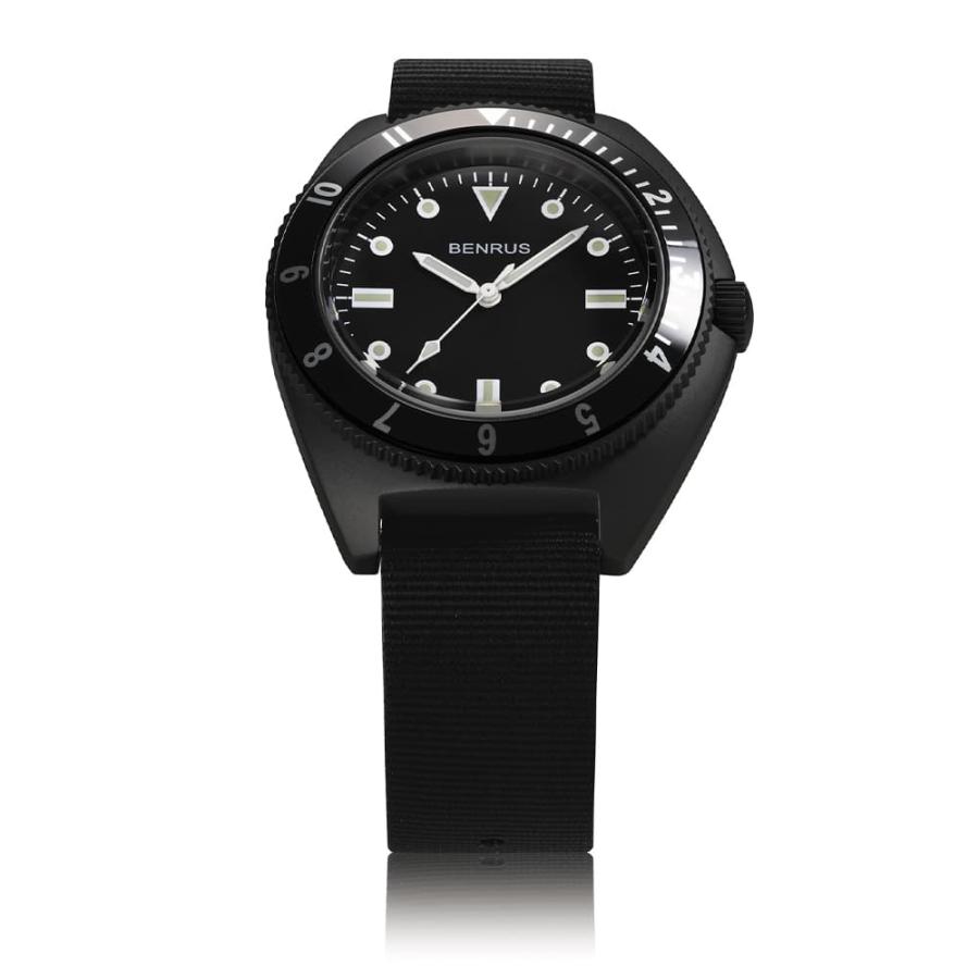 ベンラス BENRUS 腕時計 メンズ TYPE-I BLACK ブラック ミリタリーウォッチ｜neel-selectshop｜03