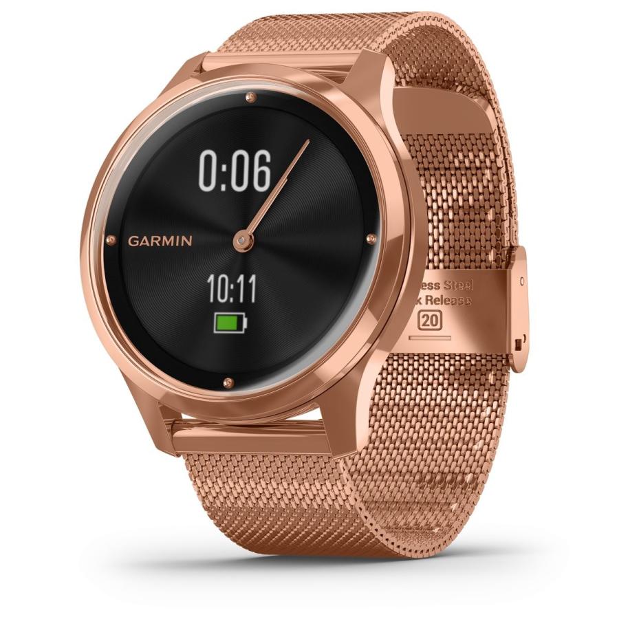 【24回分割手数料無料！】ガーミン GARMIN vivomove Luxe スマートウォッチ 時計 010-02241-74 18K Rose Gold PVD Milanese｜neel-watch｜09