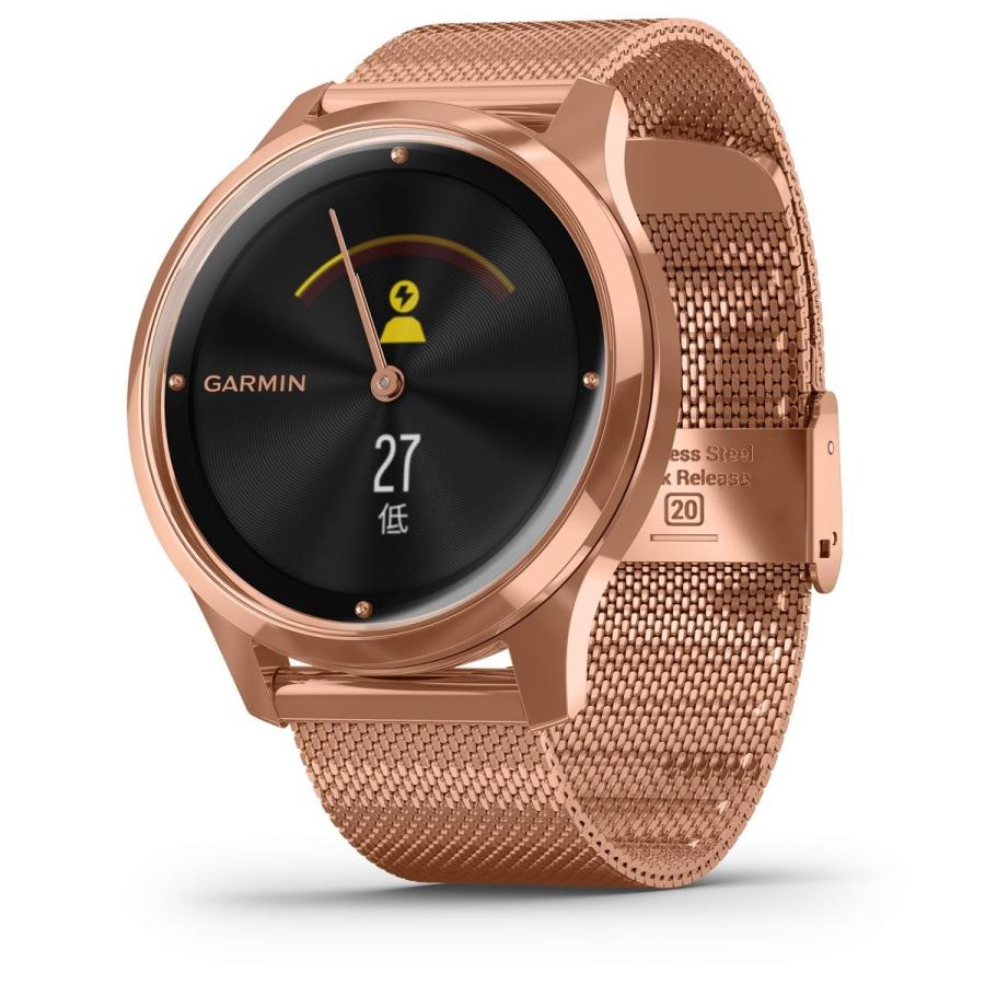 【24回分割手数料無料！】ガーミン GARMIN vivomove Luxe スマートウォッチ 時計 010-02241-74 18K Rose Gold PVD Milanese｜neel-watch｜10