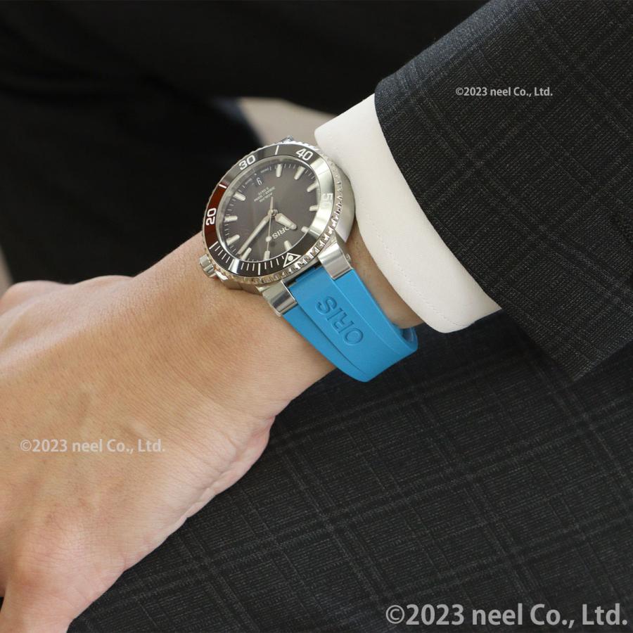 オリス ORIS アクイスデイト キャリバー400 41.5mm用 ブルーラバーストラップ 替えバンド 07 4 22 75FC_12