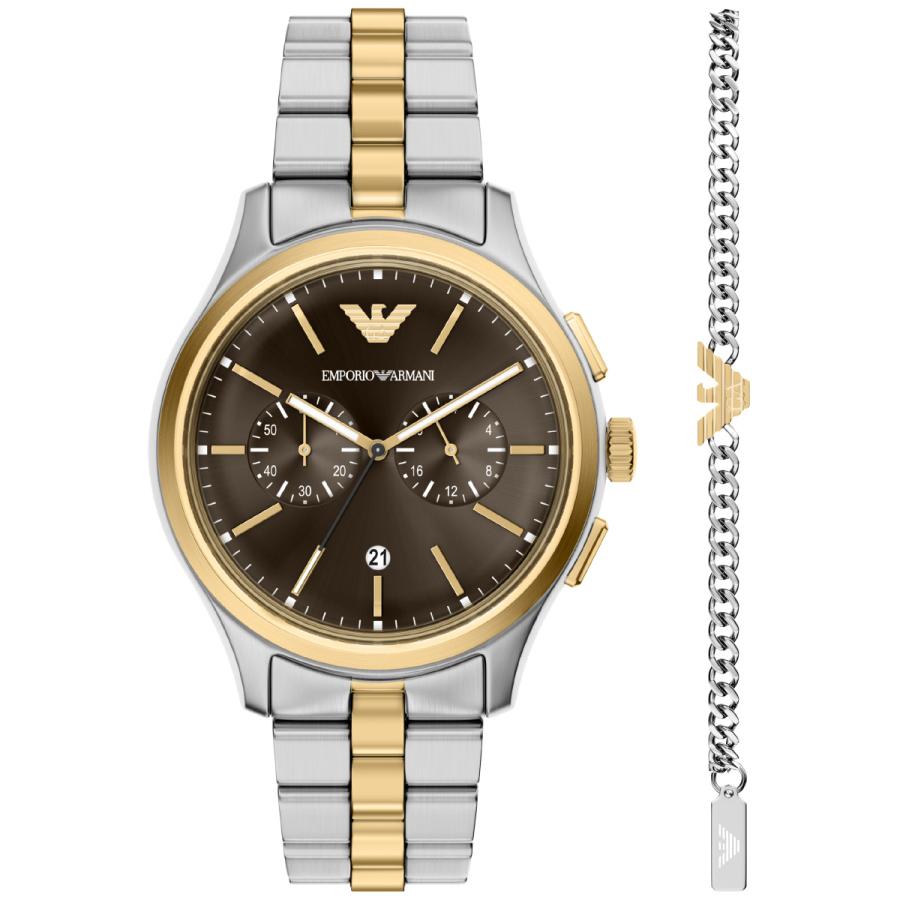 （ノベルティー付き）エンポリオアルマーニ EMPORIO ARMANI 腕時計 クロノ＆ブレスレットセット AR80084SETの画像