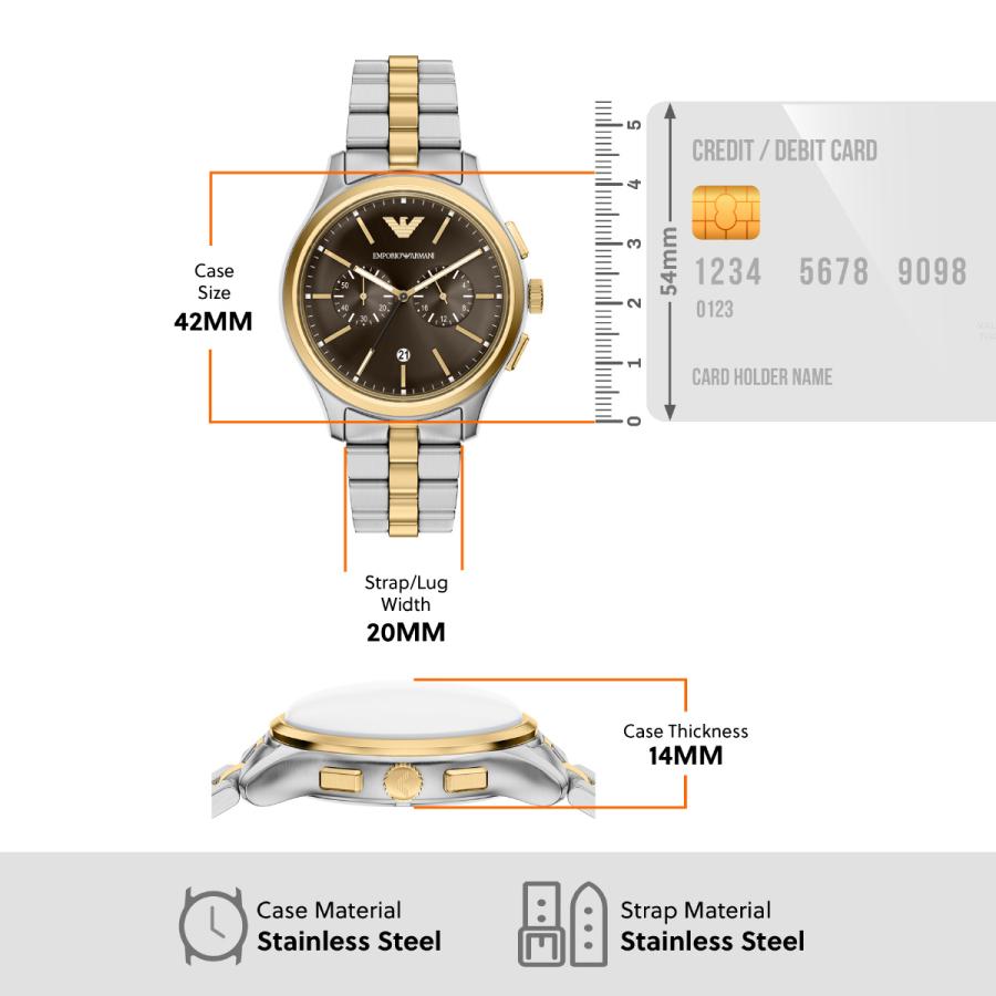 （ノベルティー付き）エンポリオアルマーニ EMPORIO ARMANI 腕時計 クロノ＆ブレスレットセット AR80084SETの画像