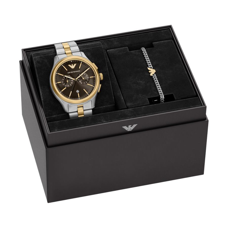 （ノベルティー付き）エンポリオアルマーニ EMPORIO ARMANI 腕時計 クロノ＆ブレスレットセット AR80084SETの画像