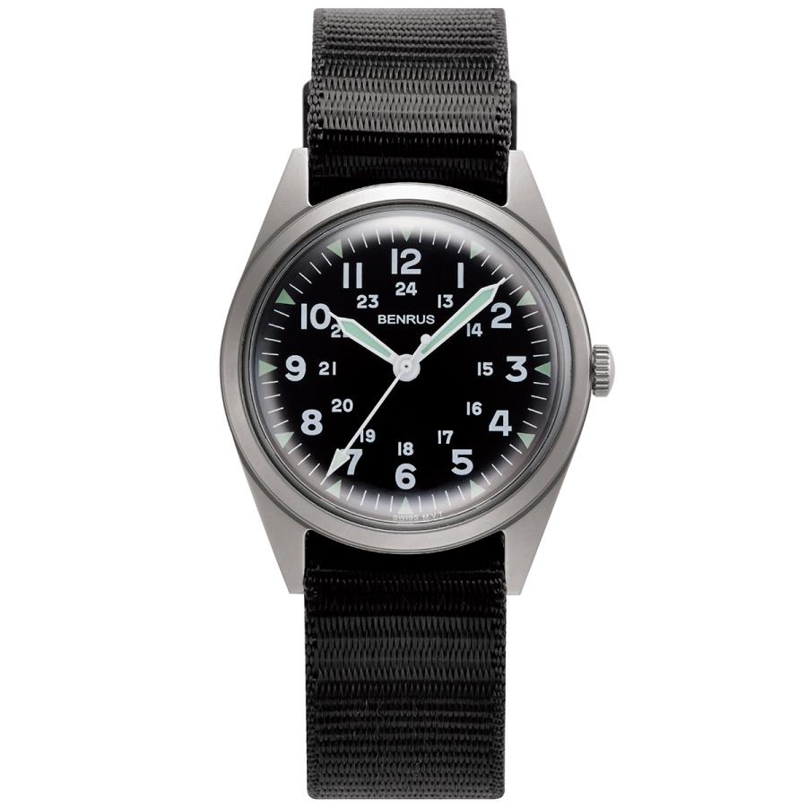 ベンラス BENRUS 腕時計 メンズ DTU-2A/P-SVBK ミリタリーウォッチ 復刻モデル｜neel-watch｜02