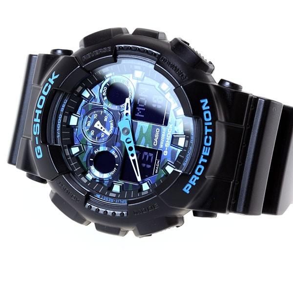 G-SHOCK Gショック 腕時計 ブラック×ブルー 迷彩 カモフラージュ GA