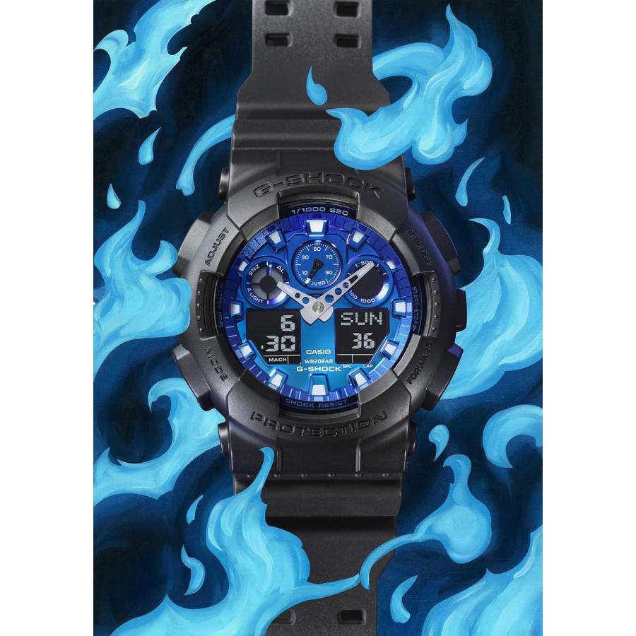 G-SHOCK Gショック アナデジ 腕時計 メンズ GA-100FL-1AJF Flame