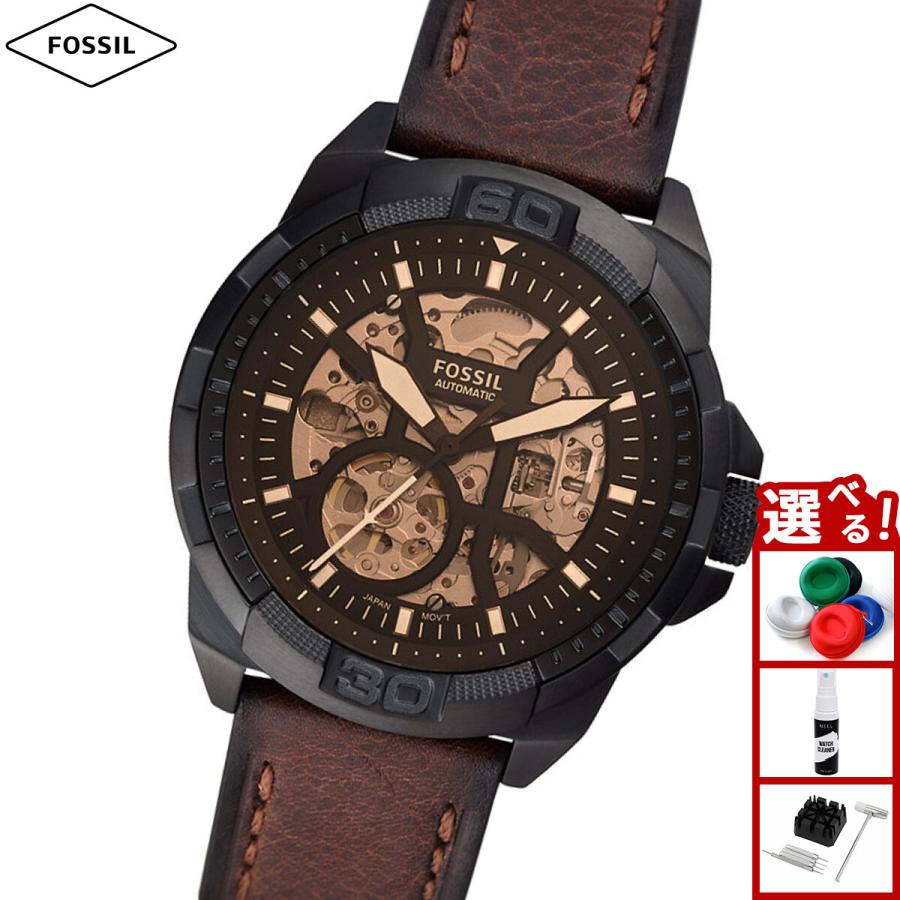 フォッシル FOSSIL 腕時計 メンズ 自動巻き BRONSON オートマティック ブラウン LiteHideレザー ME3219