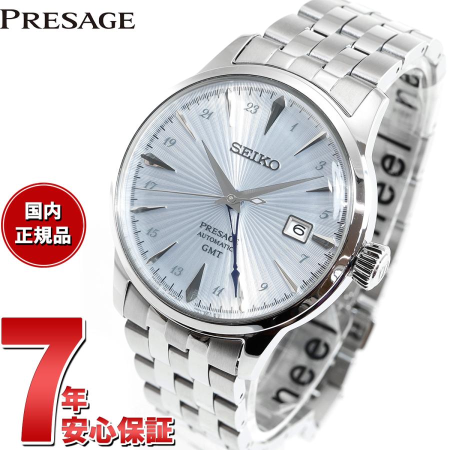 A7 SEIKO ELNIX 腕時計 メンズ シルバー ブルー文字盤 PRESAGE （ノベルティー付き）セイコー プレザージュ 自動巻き