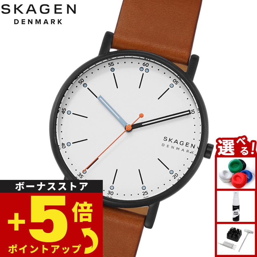 SIGNATUR スカーゲン SKAGEN 腕時計 メンズ ミディアムブラウン レザー