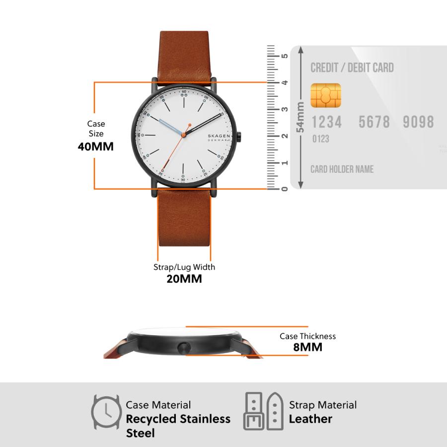 SIGNATUR スカーゲン SKAGEN 腕時計 メンズ ミディアムブラウン レザー