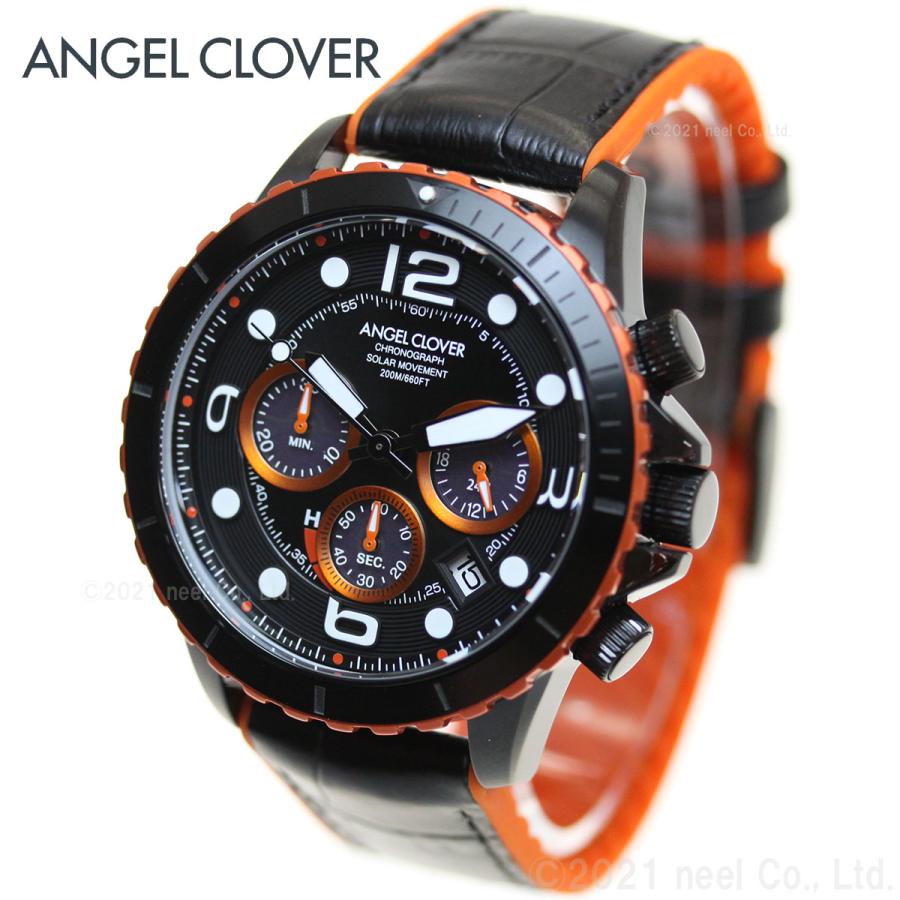 エンジェルクローバー ソーラー 腕時計 メンズ タイムクラフトダイバー クロノグラフ TCD45BK-BK｜neel-watch｜02