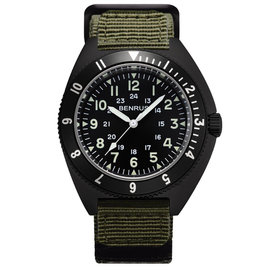 ベンラス BENRUS 腕時計 メンズ コンバット TYPE-II BK COMBAT KH ミリタリーウォッチ｜neel-watch｜02