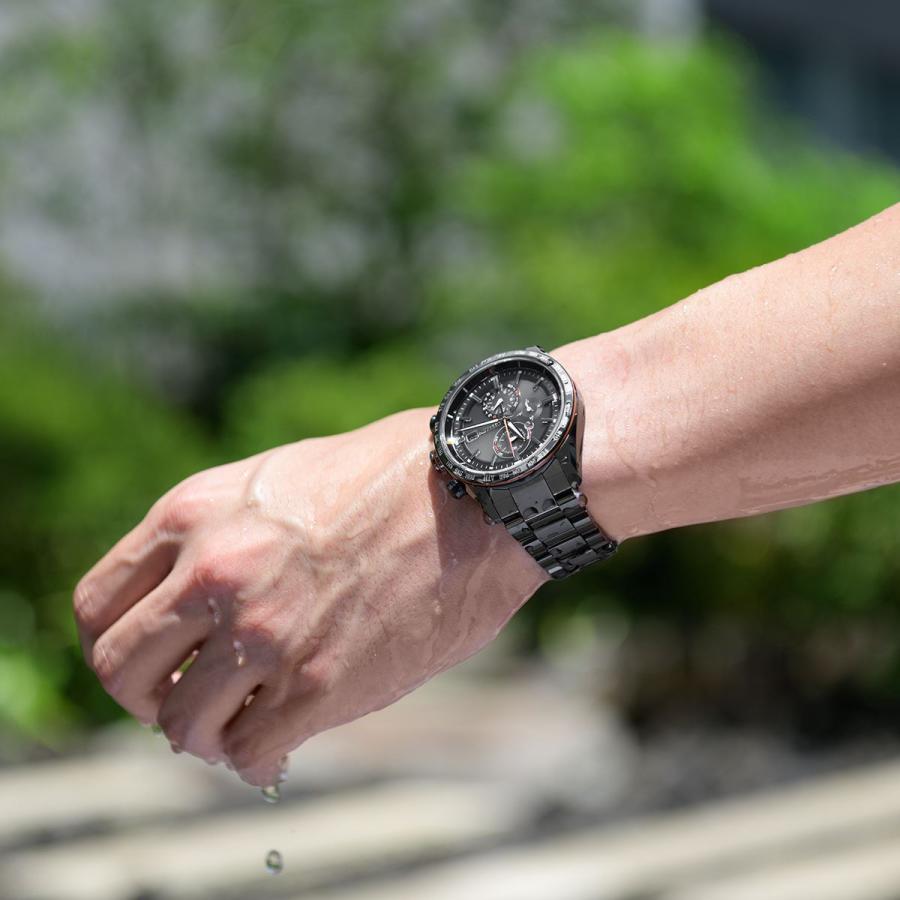 大人気シチズン アテッサ 電波ソーラー ブラックチタン ダブルダイレクトフライト シチズン アテッサ ダブルダイレクトフライト エコドライブ電波 腕時計