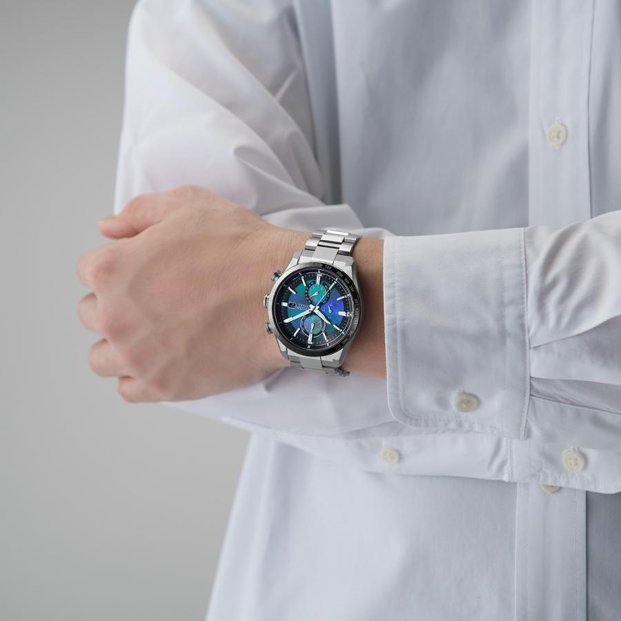 A7人気シール帳 CITIZEN UNIT with BLUE シチズン アテッサ エコドライブ 電波時計 限定モデル 腕時計 AT8188-64L 【MY1181321200】(42350円)