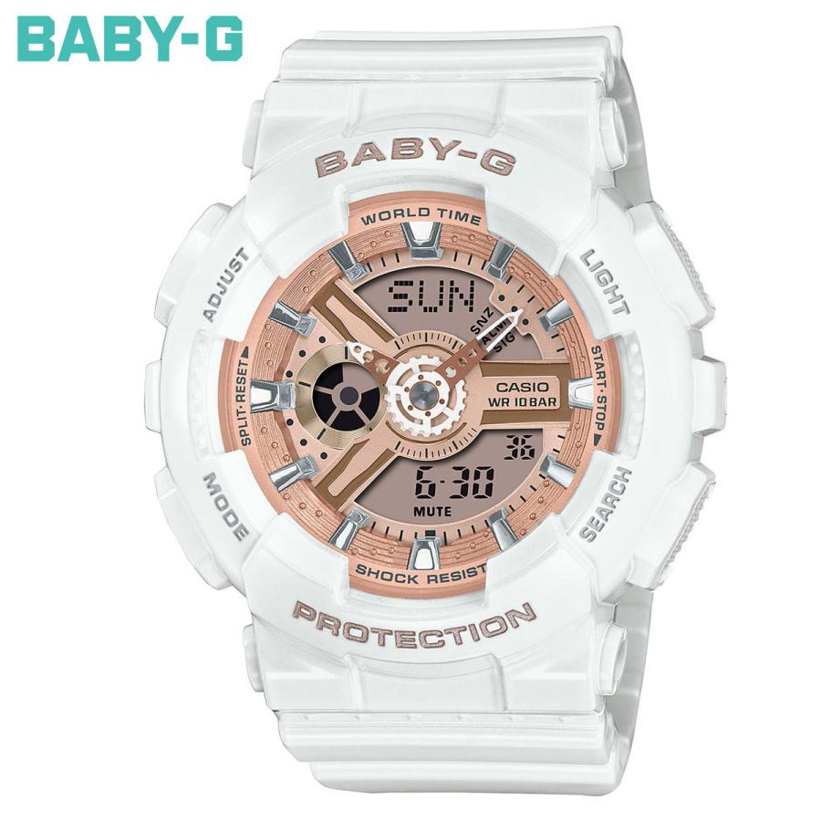 BABY-G ベビーG レディース 時計 カシオ babyg ホワイト 白 ピンク BA-110X-7A1JF｜neel1999｜02