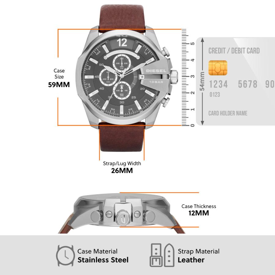 DIESEL（ディーゼル） 腕時計 メンズ クロノグラフ レザー DZ4290