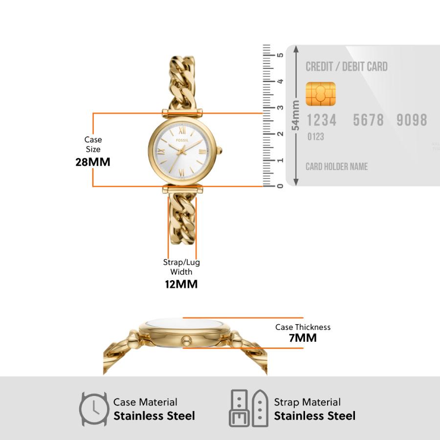 CARLIE フォッシル FOSSIL 腕時計 レディース 三針 ゴールドトーン