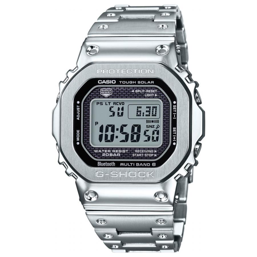 美品 G-SHOCK GMW-B5000 電波ソーラー シルバー 反転液晶 稼働 G-SHOCK GMW-B5000-1JF メタル シルバー 電波ソーラー メンズ