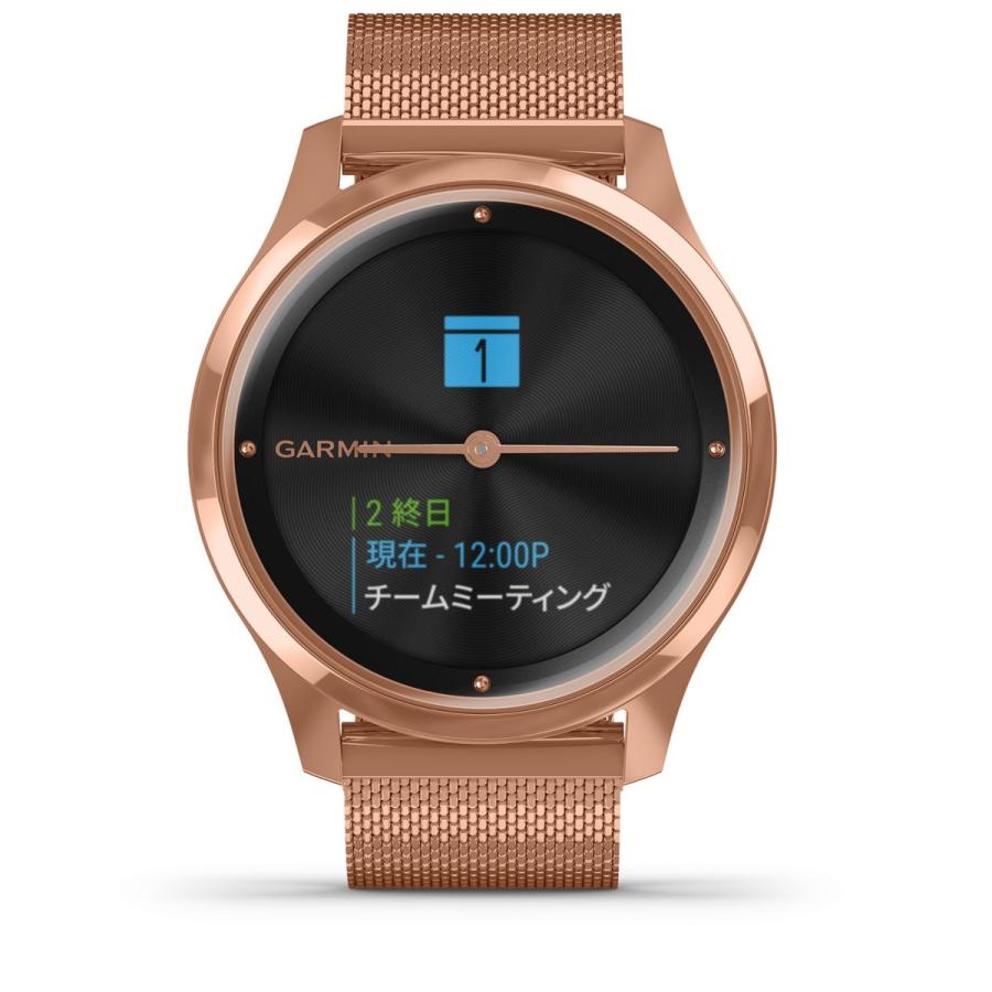 【24回分割手数料無料！】ガーミン GARMIN vivomove Luxe スマートウォッチ 時計 010-02241-74 18K Rose Gold PVD Milanese｜neel2｜02