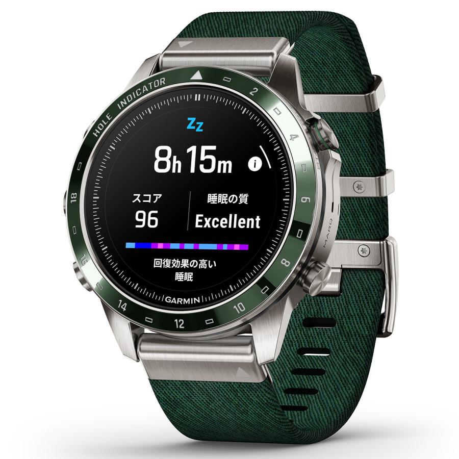 GARMIN MARQ GPSナビ グリーンストラップ 素敵な GARMIN MARQ GPSナビ グリーンストラップ ラウンド用品