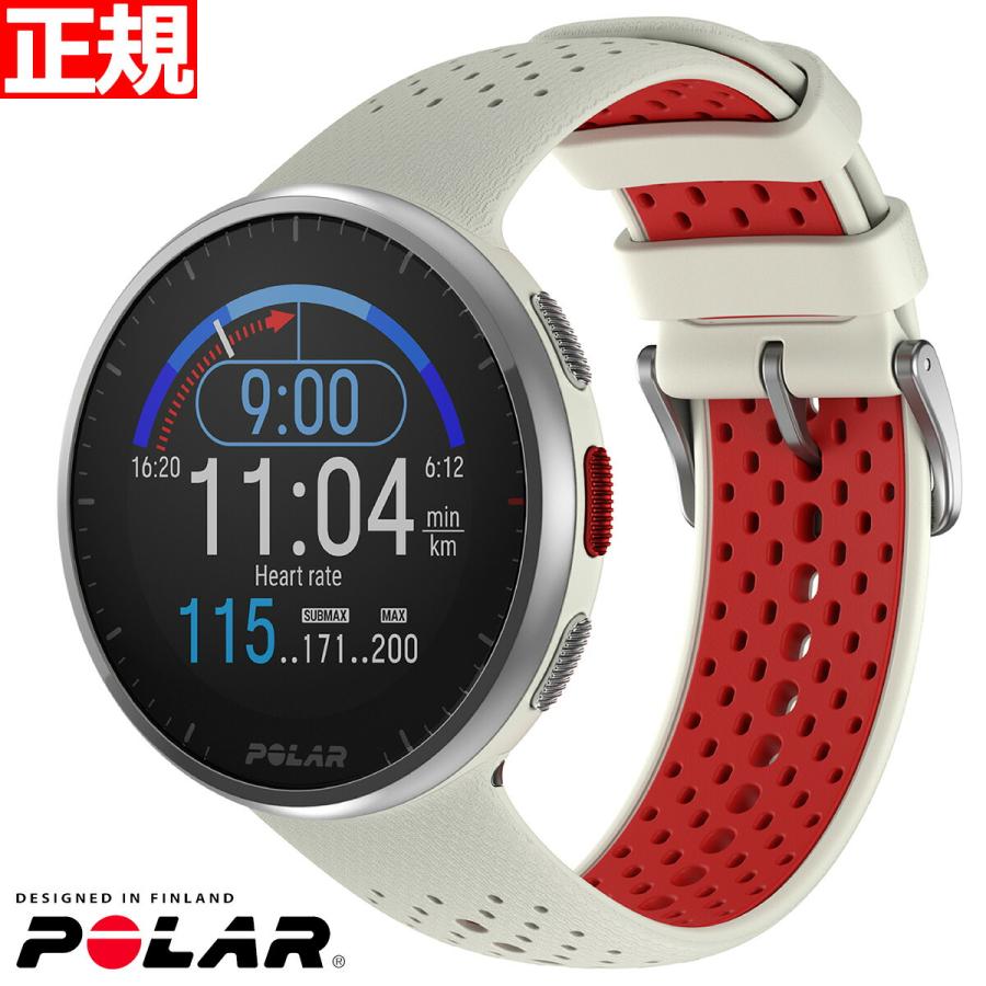 ポラール POLAR PACER PRO スマートウォッチ GPS 心拍 トレーニング ランニング マラソン 腕時計 ぺーサープロ ホワイトレッド S-L 900102180 日本正規品