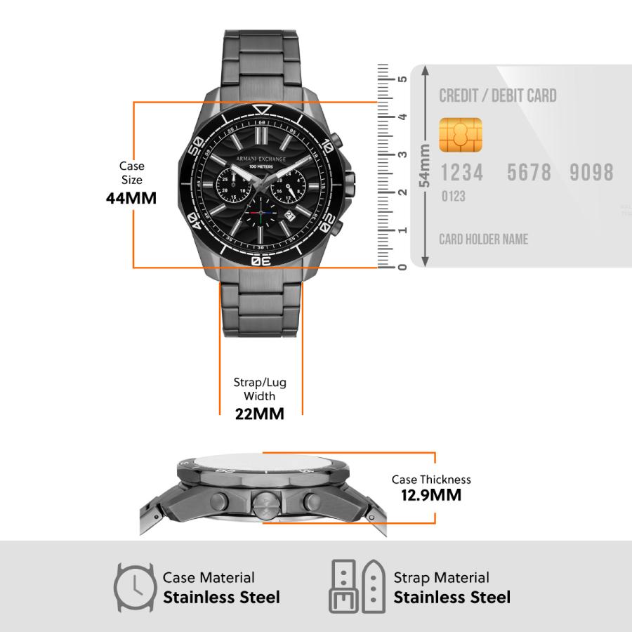 A|X アルマーニ エクスチェンジ ARMANI EXCHANGE 腕時計 メンズ クロノグラフ ステンレススチール AX1959の画像