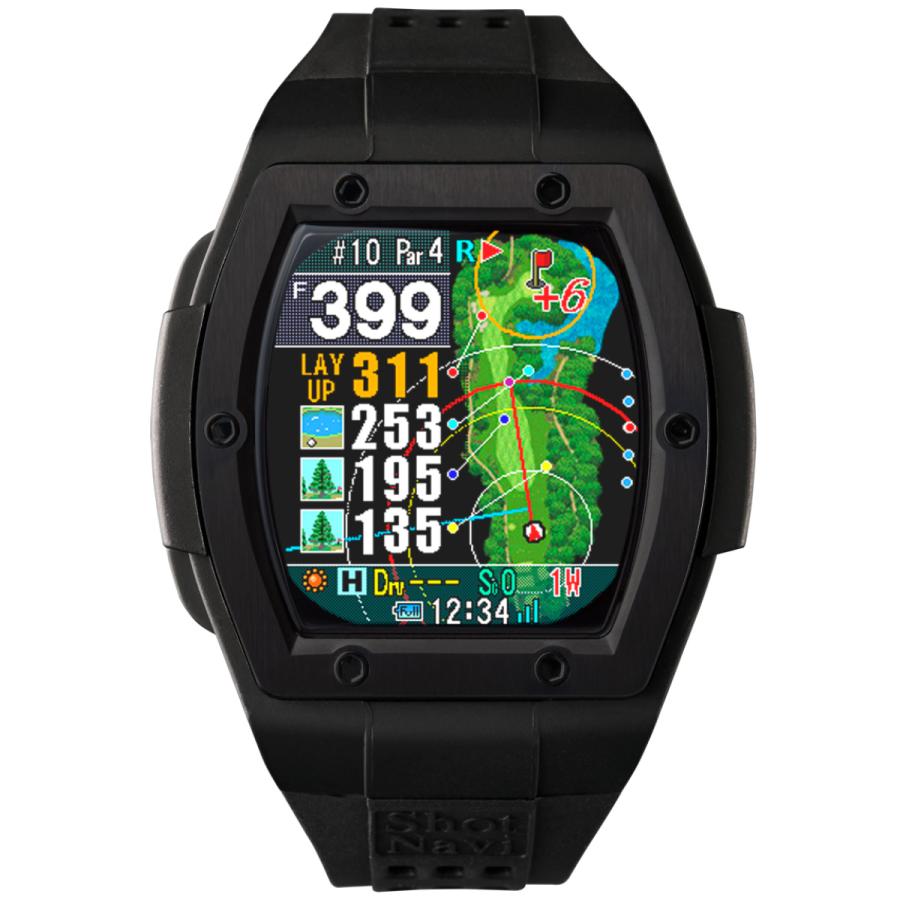 ショットナビ Shot Navi Crest2 Touch クレスト2 タッチ 腕時計型 ゴルフ ナビ GPS 距離測定器 ブラック | ShotNavi | 01
